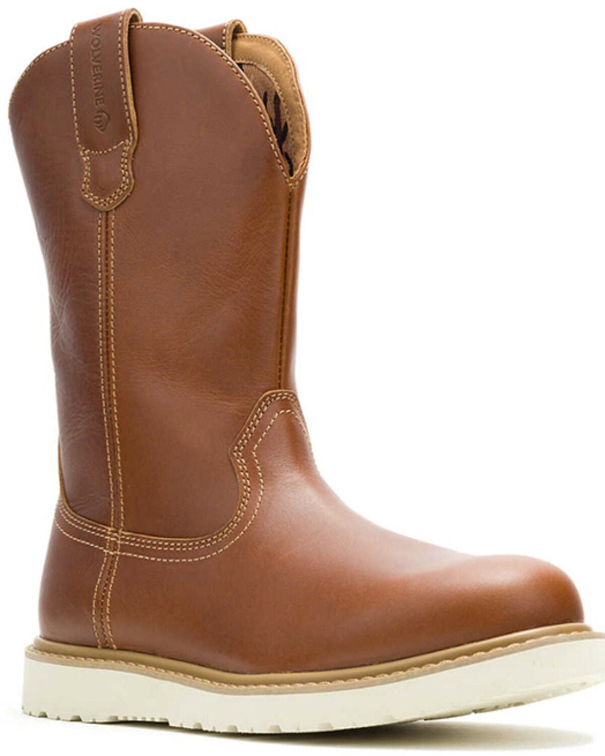 Image #1 - Wolverine X Jordan Davis Men's Bronc Wedge Wellington Work Boots - Soft Toe, Tan, hi-res