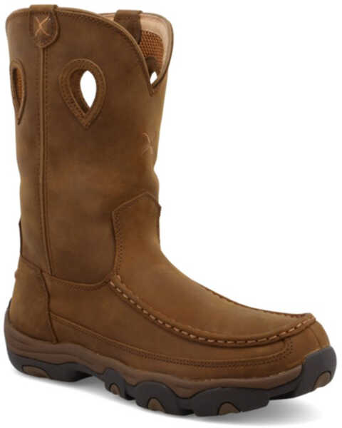 Image #2 - Twisted X Men's Distressed Saddle Hiker Boots - Moc Toe, Brown, hi-res