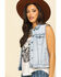 Image #5 - Stetson Women's Light Denim Horseshoe Vest, Blue, hi-res