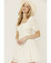 Image #2 - Rock & Roll Denim Women's Eyelet Short Sleeve Mini Dress, Cream, hi-res