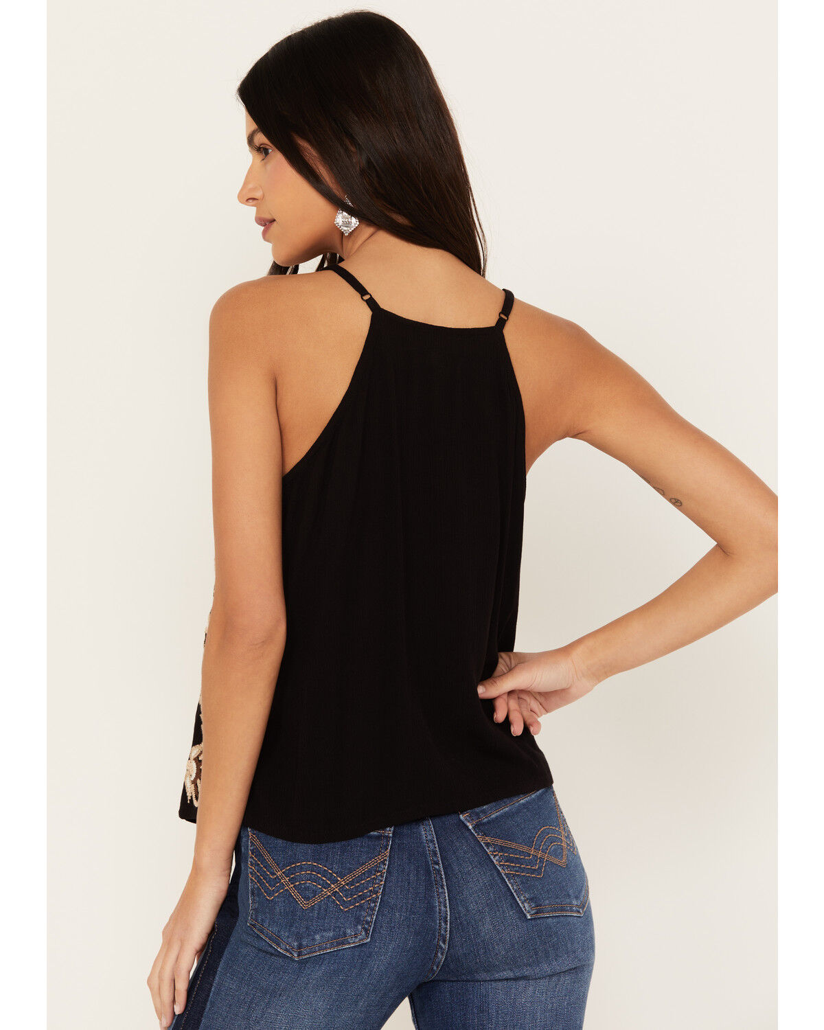 Image #4 - Idyllwind Women's Tullia Embroidered Tank, Black, hi-res