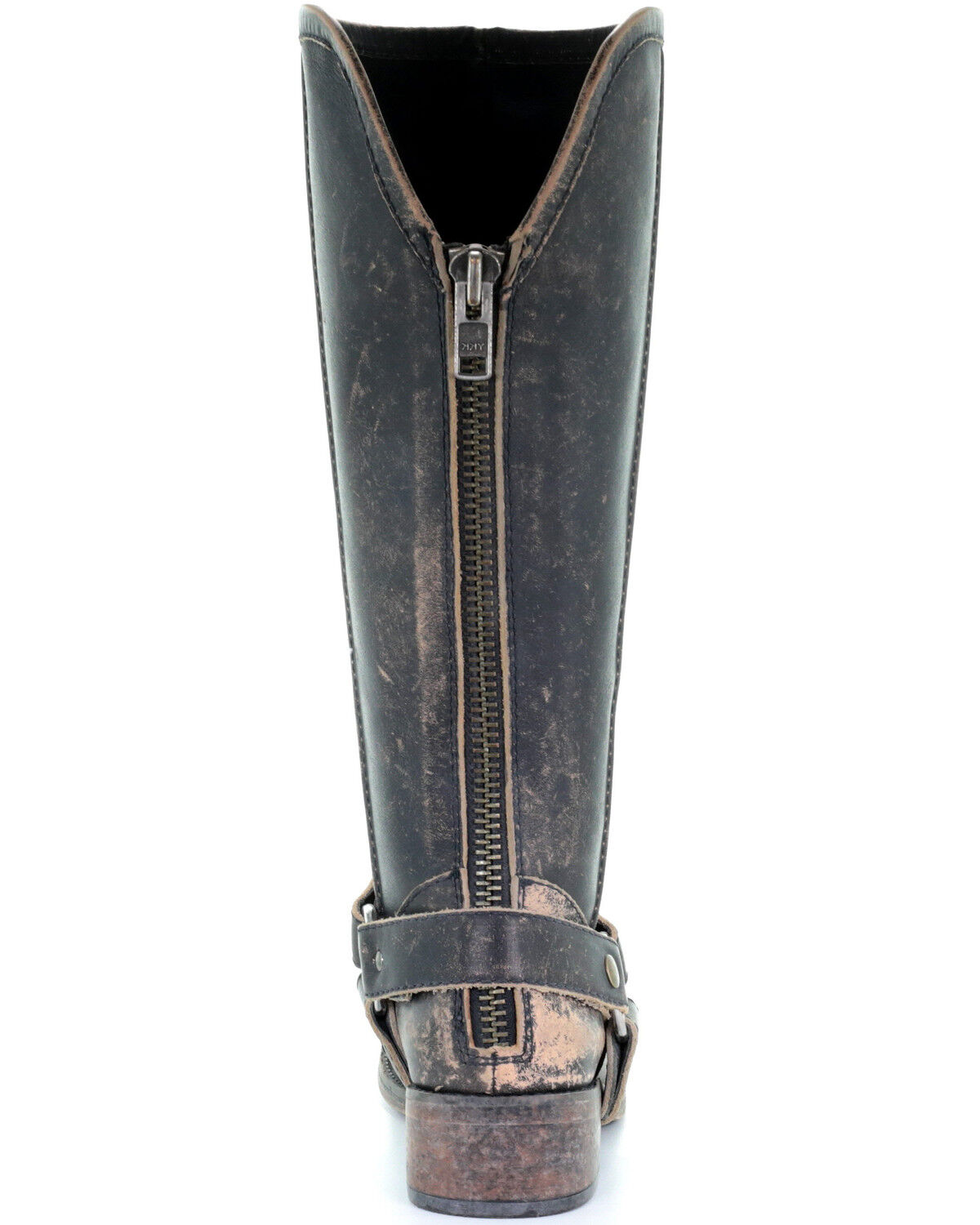 Image #4 - Corral Women's Distressed Harness Western Boots - Round Toe, Black, hi-res