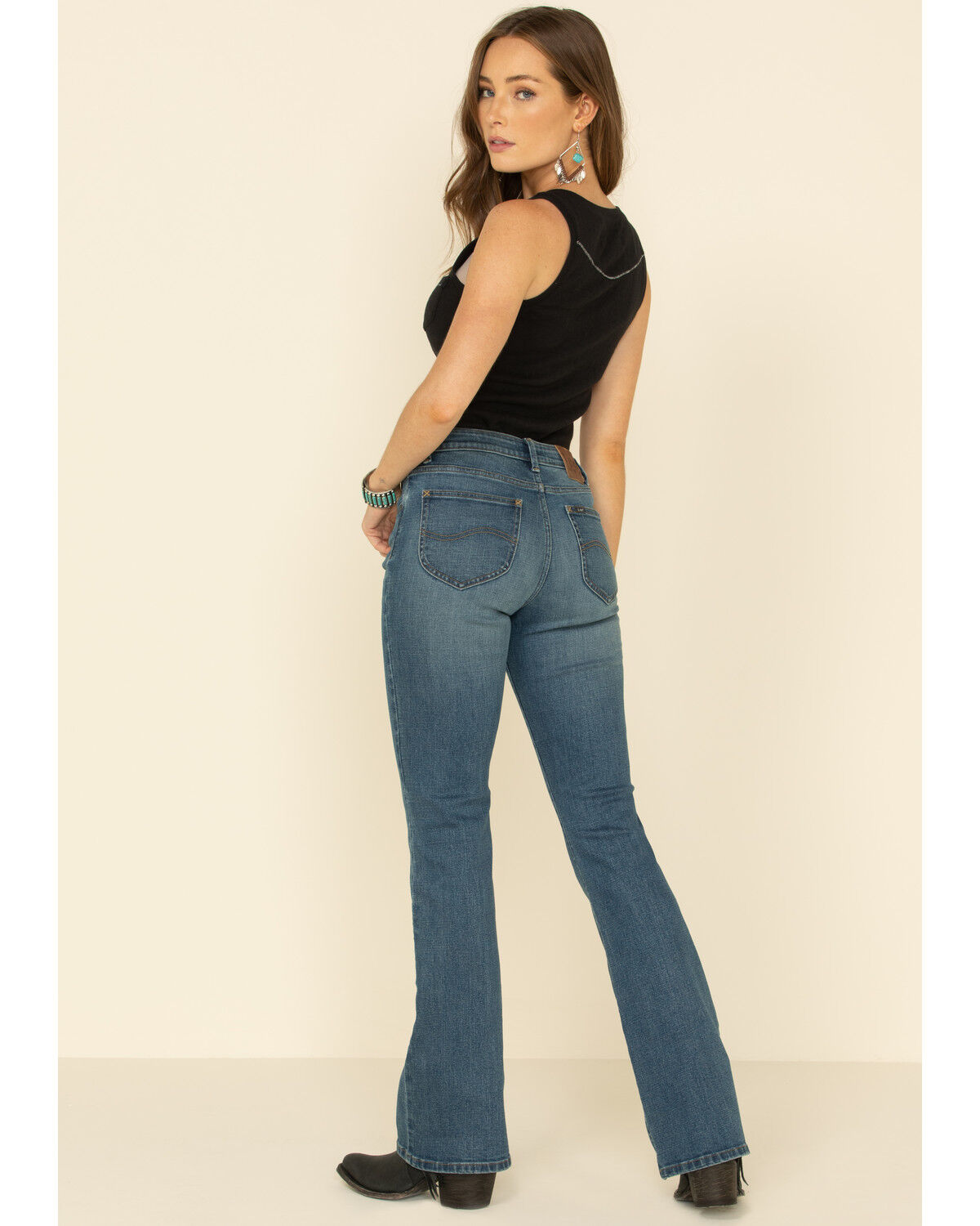 Image #5 - Lee Women's Kansas Fade Mid Rise Bootcut Jeans, Blue, hi-res