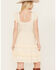 Image #4 - Miss Me Women's Floral Crochet Flutter Sleeveless Tier Mini Dress, Natural, hi-res