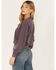 Image #4 - Cleo + Wolf Women's Boxy Boyfriend Long Sleeve Henley Shirt, Violet, hi-res