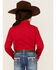 Image #4 - Shyanne Girls' Rhinestone Long Sleeve Western Button Down Shirt, Cherry, hi-res