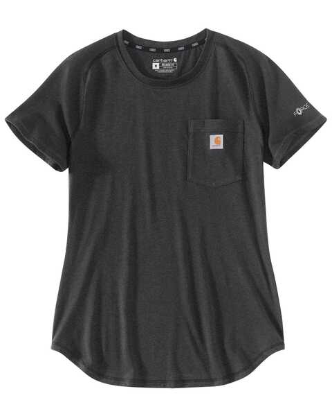 Image #2 - Carhartt Women's Force Relaxed Fit Midweight Short Sleeve Work Tee, Black, hi-res