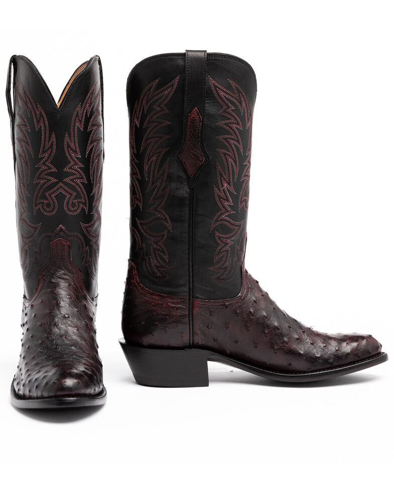 Lucchese Men's Elgin Exotic Western Boots - Round Toe, Black, hi-res