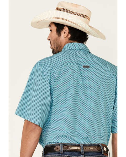 Image #5 - Panhandle Men's Geo Print Competition Short Sleeve Western Shirt  , Green, hi-res
