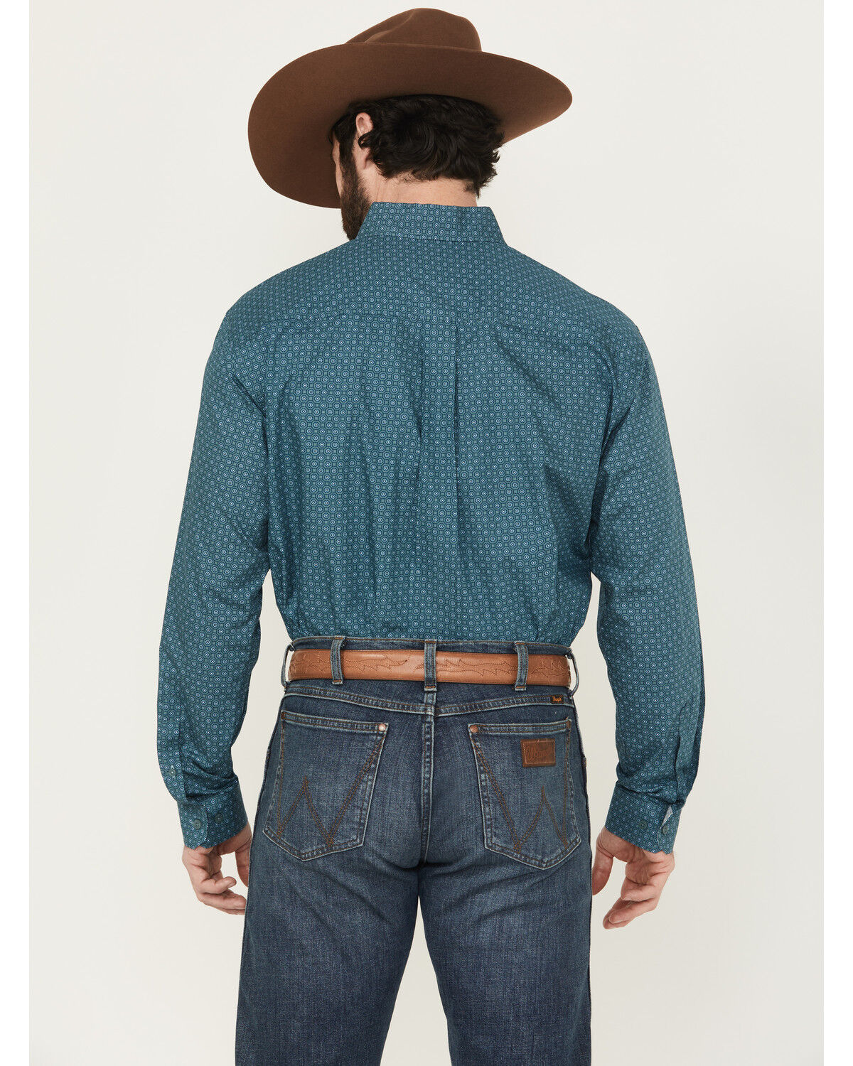 Image #4 - Cinch Men's Geo Print Long Sleeve Button-Down Western Shirt, Green, hi-res