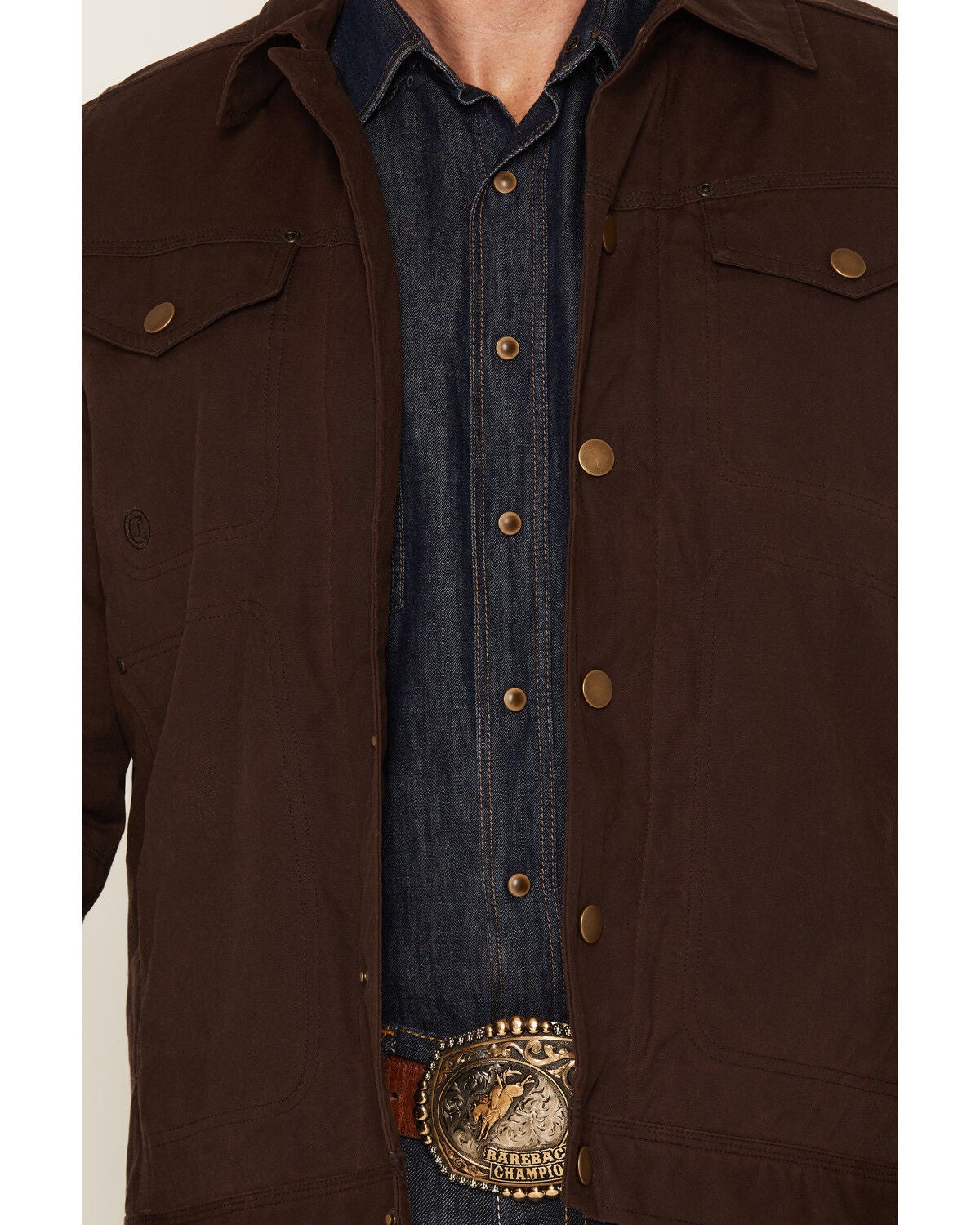 Image #3 - Cody James Men's Laramine Concealed Carry Waxed Canvas Trucker Jacket, Dark Brown, hi-res
