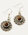Image #2 - Broken Arrow Jewelry Women's Flower Concho Earrings, Silver, hi-res