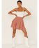 Image #1 - Wishlist Women's Smocked Waist Ruffle Mini Skirt, , hi-res