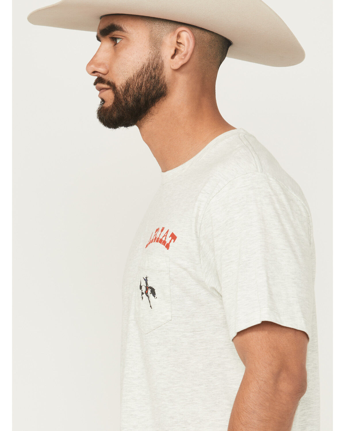 Image #2 - Ariat Men's Bronc Short Sleeve Graphic T-Shirt, Heather Grey, hi-res