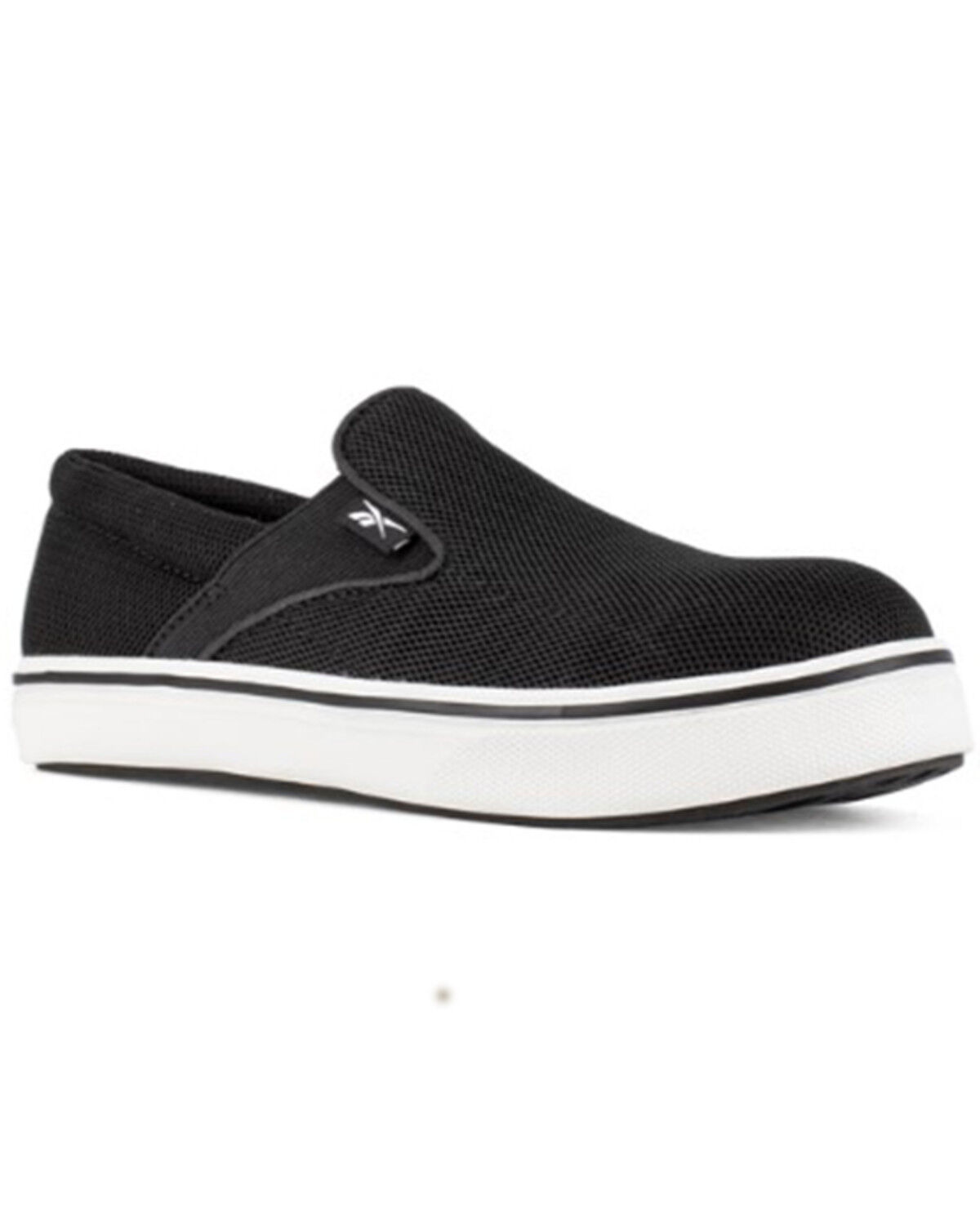 Image #1 - Reebok Women's Comfortie Slip-On Casual Work Shoes - Steel Toe, Black/white, hi-res