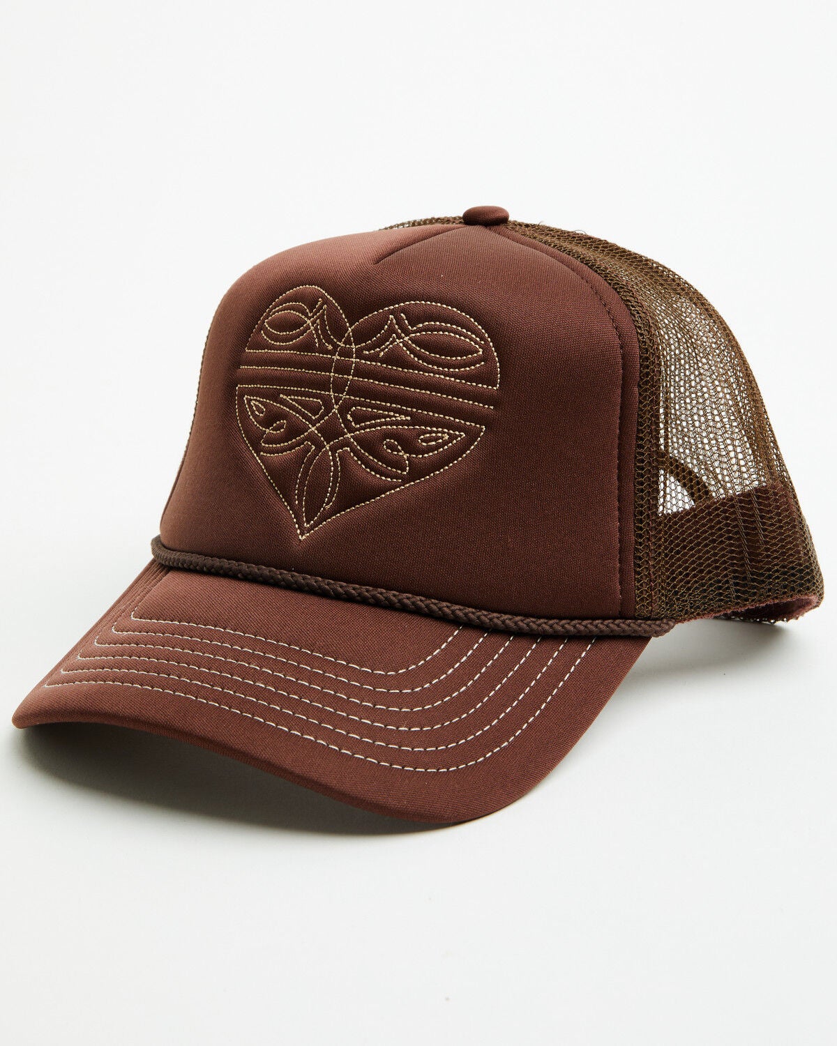 Image #1 - Shyanne Women's Boot Stitch Heart Ball Cap, Brown, hi-res