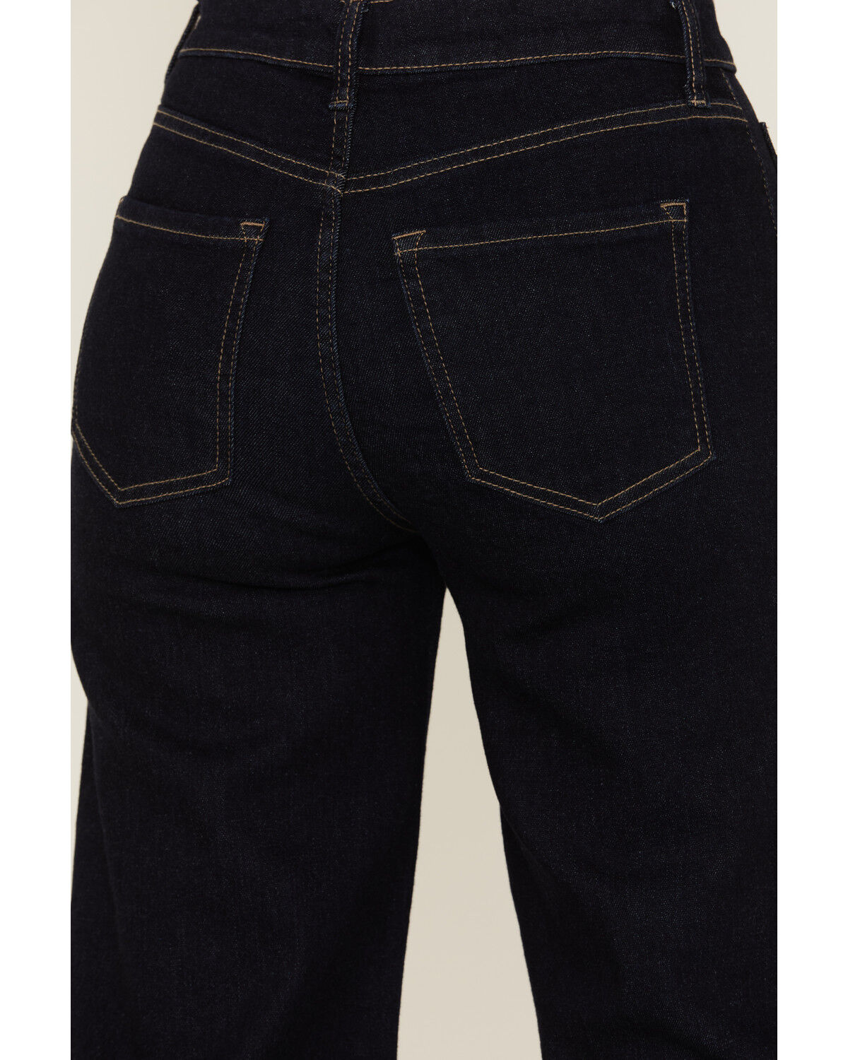 Image #4 - Sneak Peek Women's Front Patch Pockets Straight Jeans, Dark Blue, hi-res