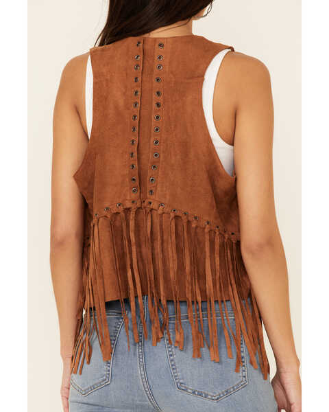 Vocal Women's Faux Suede Fringe Vest - Country Outfitter