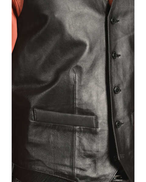 Image #7 - Scully Men's Lamb Leather Western Vest - Tall, Black, hi-res