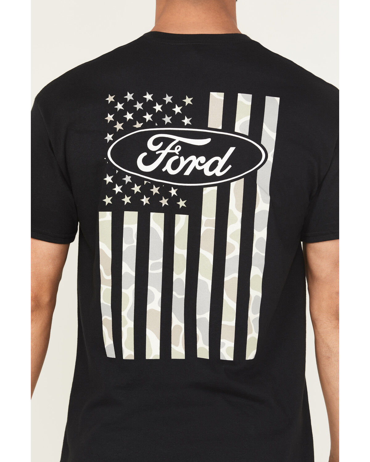Image #4 - Buckwear Men's Ford Camo Flag Short Sleeve Graphic T-Shirt, Black, hi-res