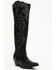 Image #1 - Dingo Women's Drama Queen Overlay Tall Western Boots - Round Toe, Black, hi-res