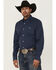 Image #1 - RANK 45® Men's Repocharge Geo Print Long Sleeve Button-Down Stretch Western Shirt, Navy, hi-res