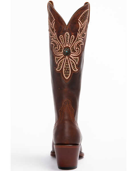 Image #5 - Shyanne Women's Mariel Floral Embroidered Studded Concho Western Boots - Snip Toe, Brown, hi-res