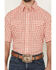 Image #3 - Wrangler Men's Plaid Print Short Sleeve Pearl Snap Western Shirt - Tall, Orange, hi-res