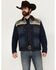 Image #1 - Cody James Men's Freedom Southwestern Yoke And Suede Trim Denim Jacket, Dark Wash, hi-res