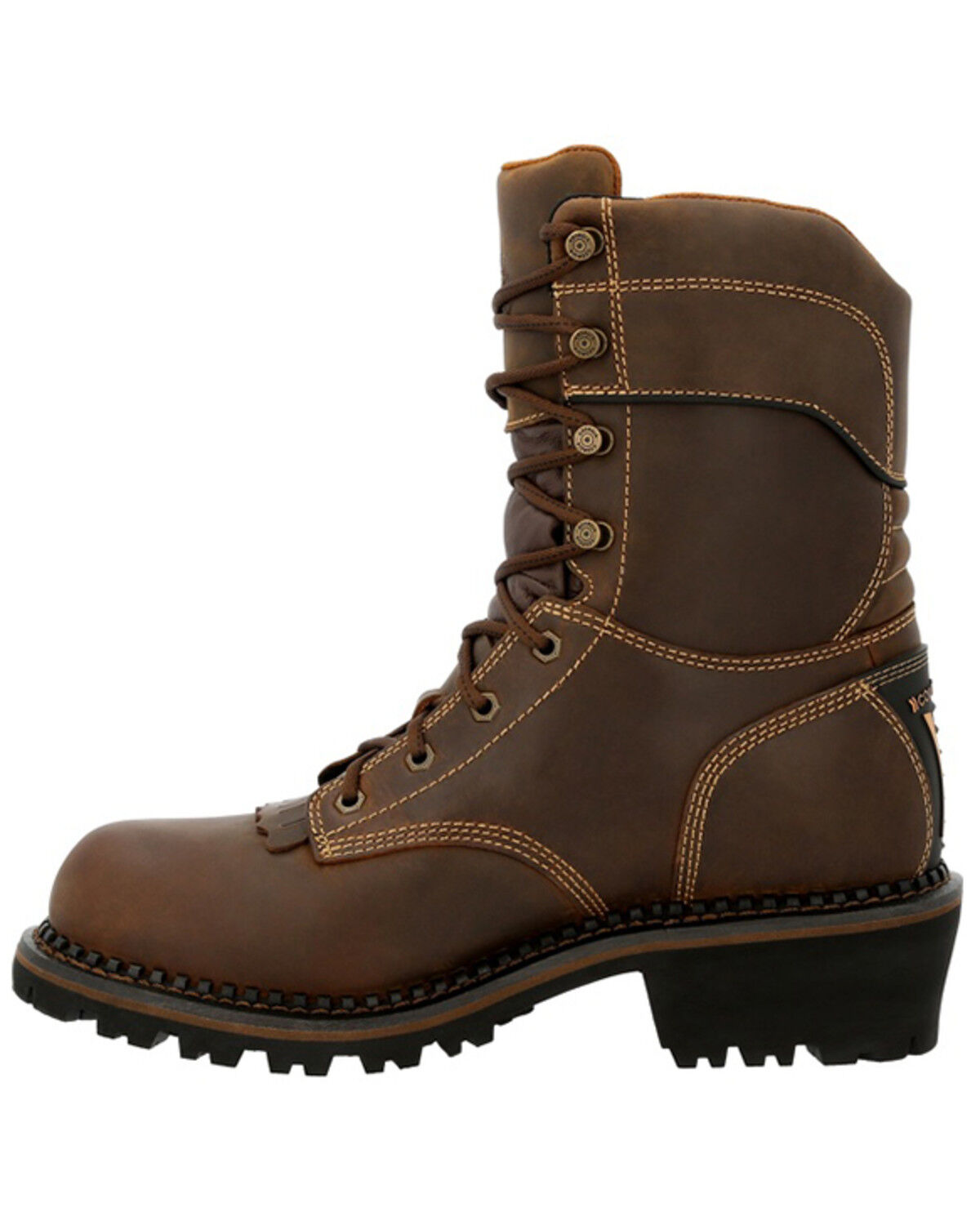 Image #3 - Georgia Boot Men's 9" AMP LT Logger Insulated Waterproof Work Boots - Composite Toe, Brown, hi-res