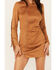 Image #3 - Mainstrip Women's Faux Suede Long Sleeve Fringe Dress, , hi-res