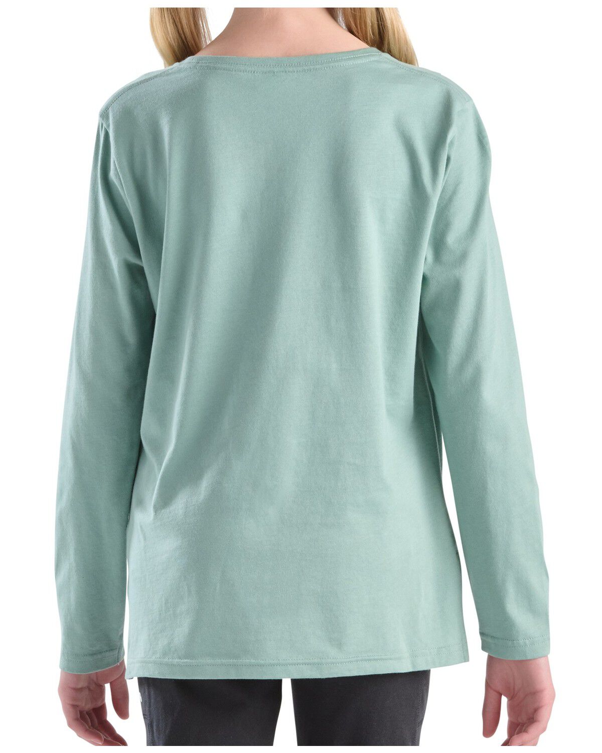 Image #2 - Carhartt Toddler Girls' Sunflower Graphic Long Sleeve Tee, Light Blue, hi-res