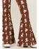 Image #2 - Ranch Dress'n Women's Buckaroo Print Super Flare Jeans, Rust Copper, hi-res