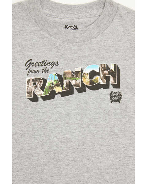 Image #2 - Cinch Toddler Boys' Greetings From The Ranch Logo Graphic T-Shirt, Heather Grey, hi-res