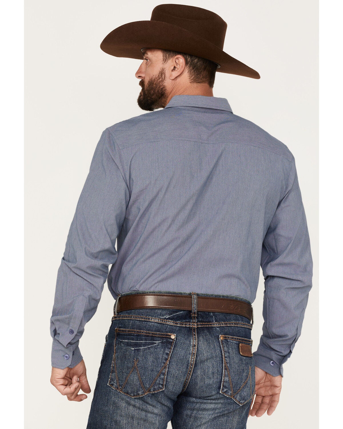 Image #4 - Kimes Ranch Men's Solid Linville Coolmax Button Down Western Shirt, Navy, hi-res
