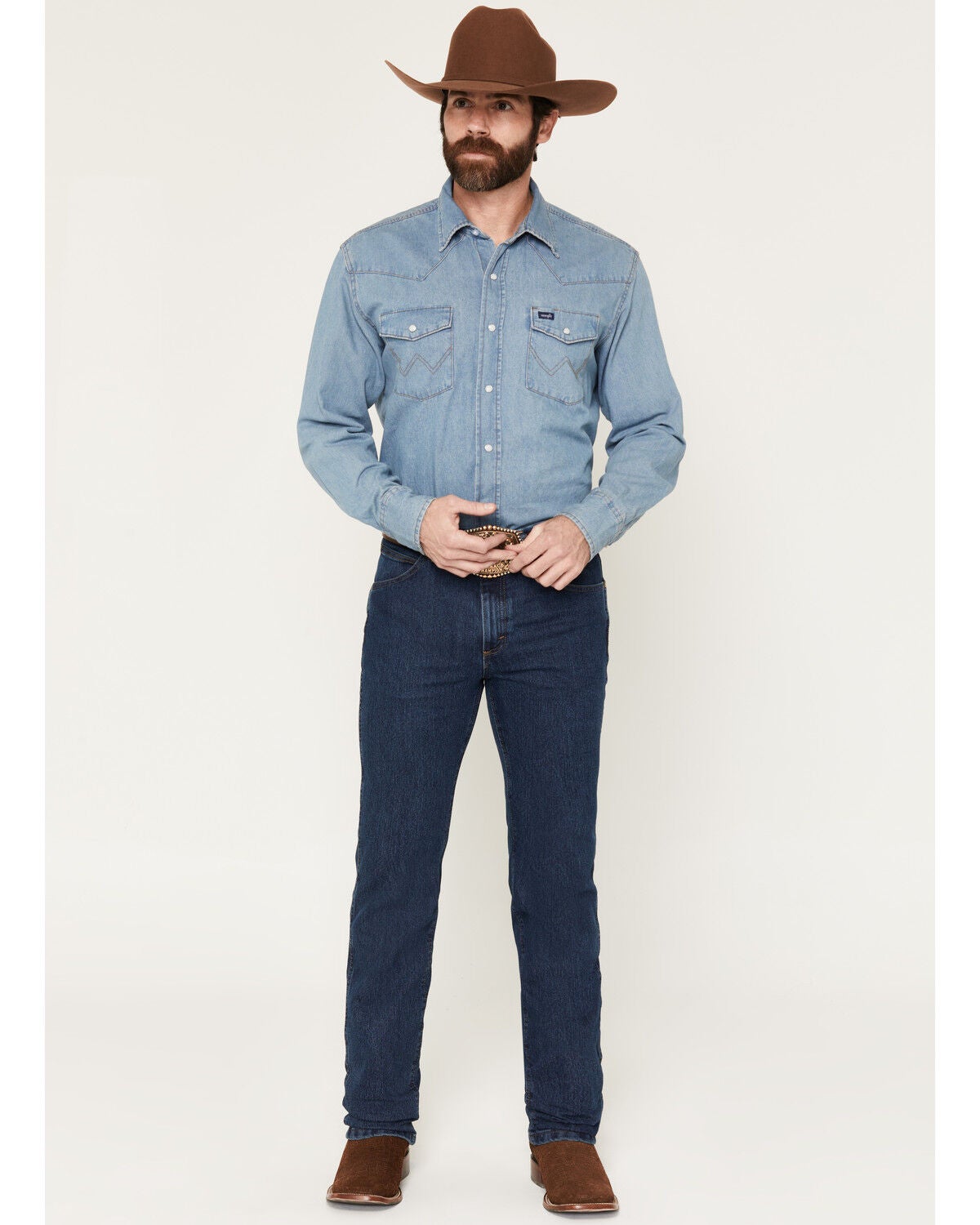 Image #1 - Wrangler Men's Midnight Rinse Premium Performance Cowboy Cut Slim Stretch Denim Jeans, Indigo, hi-res