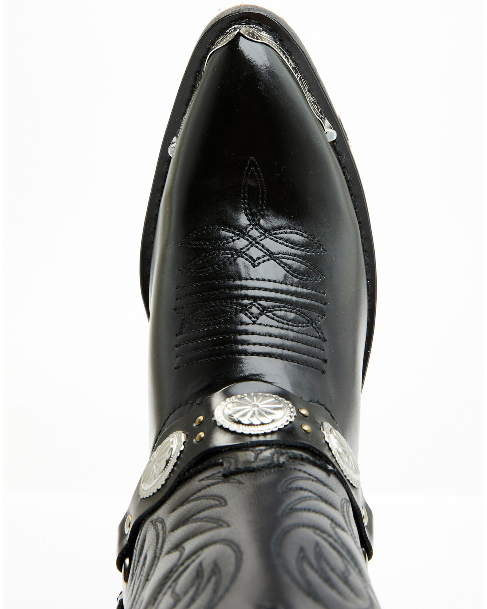 Image #6 - Laredo Men's Concho Harness Western Boots - Round Toe, Black, hi-res