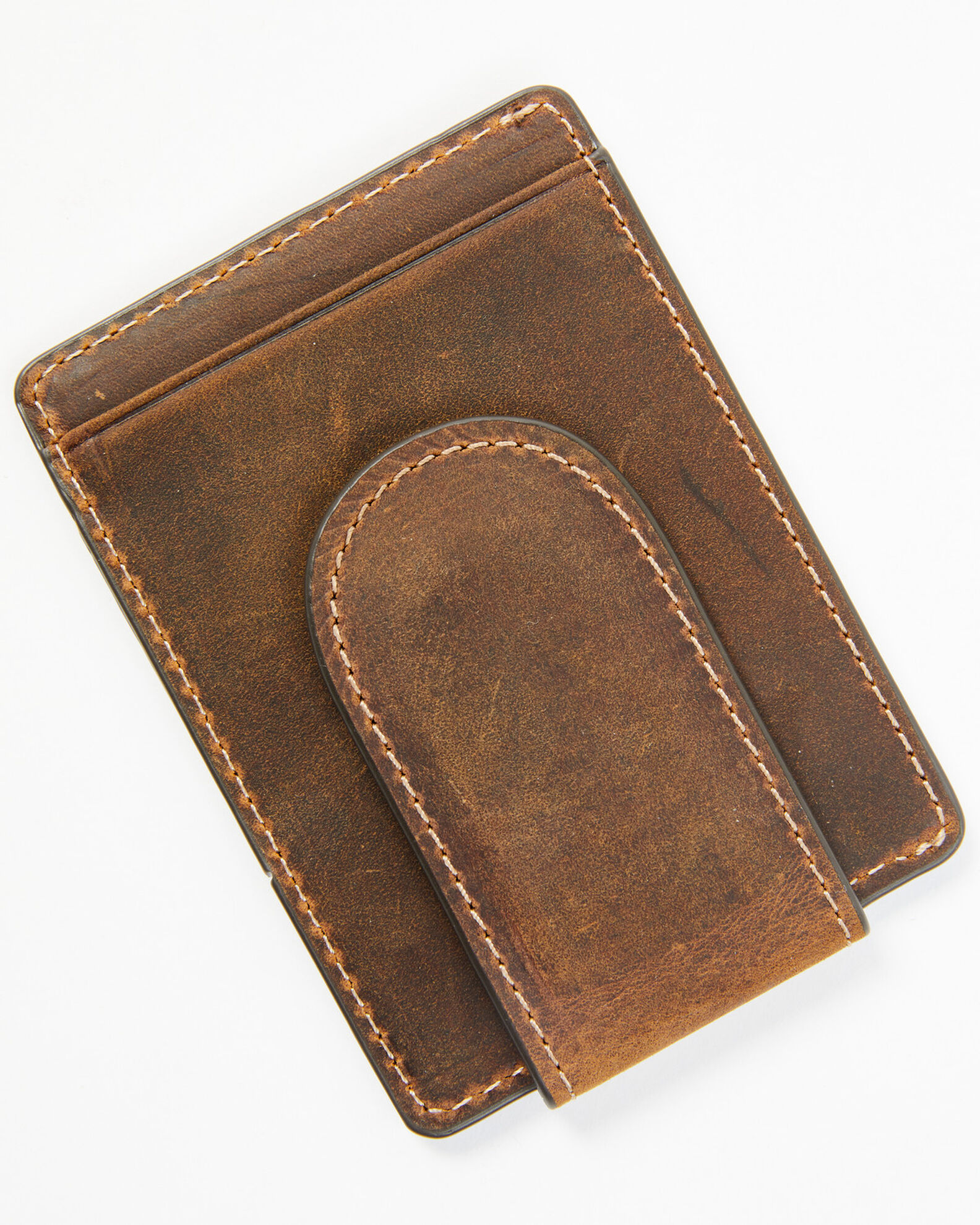 Image #2 - Cody James Men's Brown Leather Money Clip, Brown, hi-res