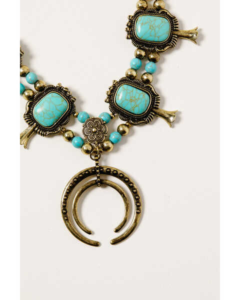 Image #2 - Shyanne Women's Golden Dreamcatcher Squash Blossom Necklace, Gold, hi-res