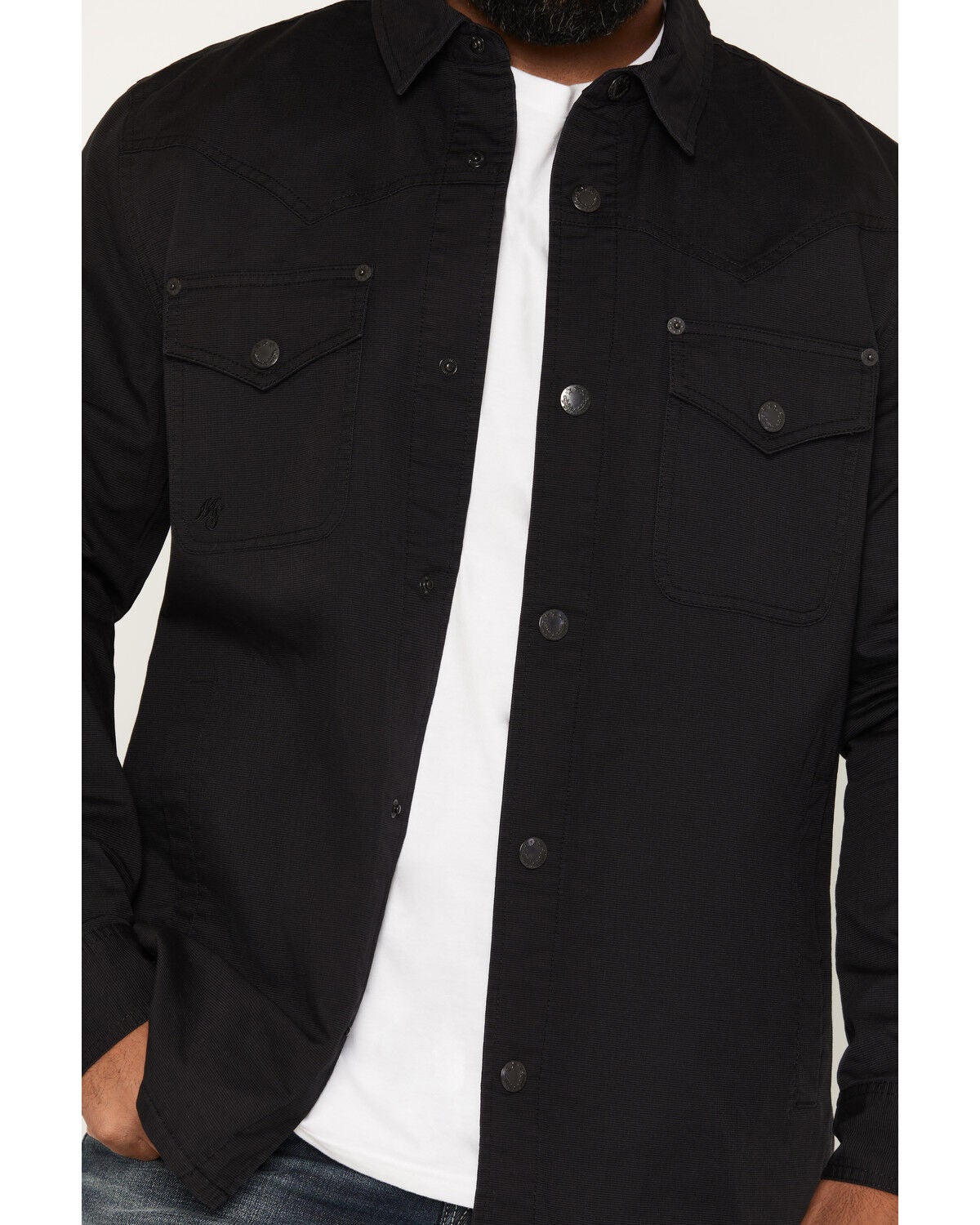 Image #3 - Moonshine Spirit&reg; Men's Thunder Solid Snap Shirt Jacket, Black, hi-res