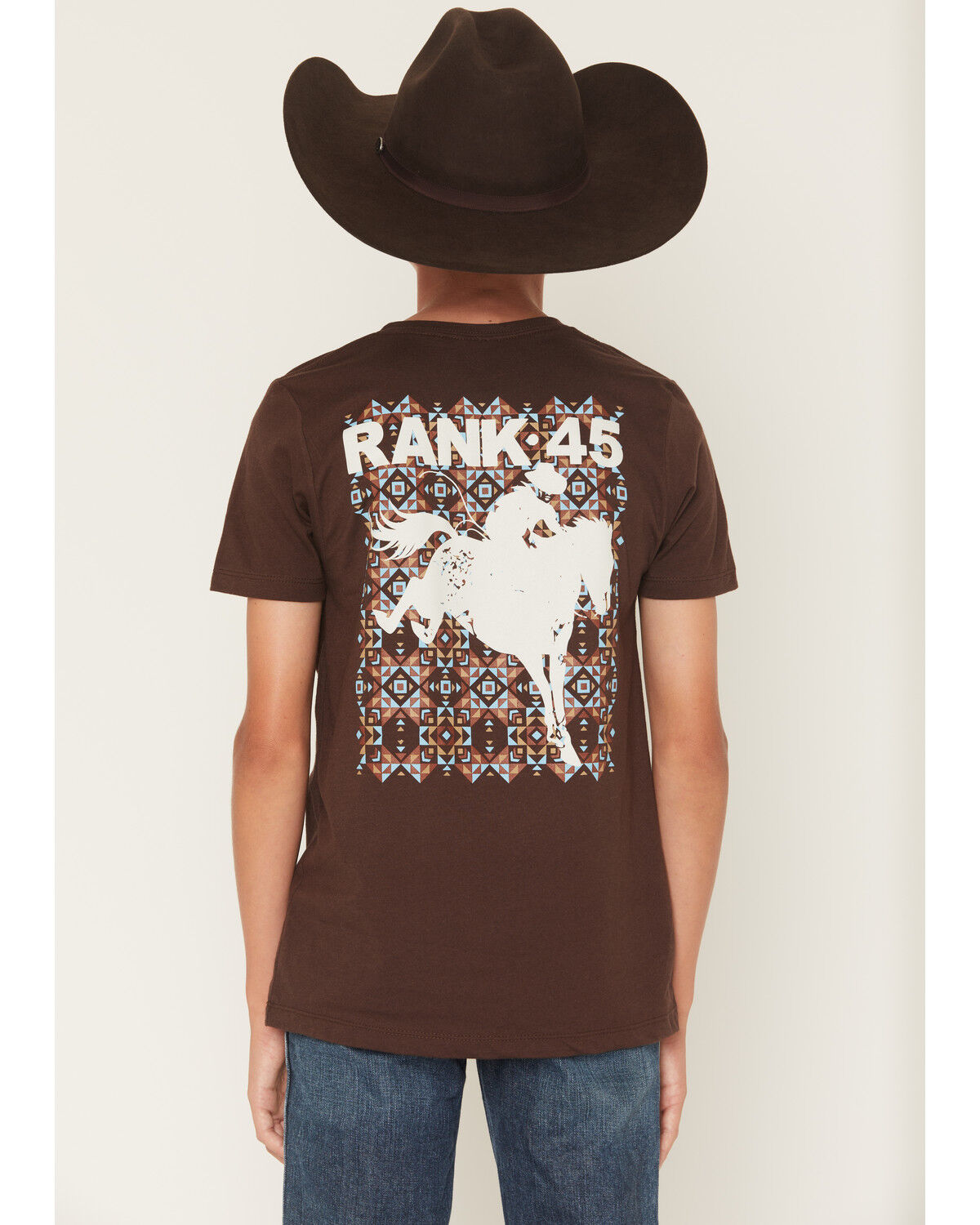 Image #1 - RANK 45® Boys' Gallop Short Sleeve Graphic T-Shirt, Brown, hi-res
