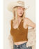 Image #2 - By Together Women's Seamless V Neck Tank Top, Olive, hi-res