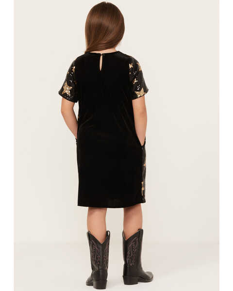 Image #4 - Hayden LA Girls' Star Print Sequin Dress, Black, hi-res