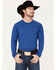 Image #1 - RANK 45® Men's Tornado Solid Performance Long Sleeve T-Shirt, Blue, hi-res