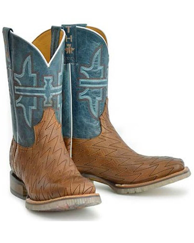Tin Haul Men's Lightning Bolt Western Boots - Wide Square Toe , Brown, hi-res