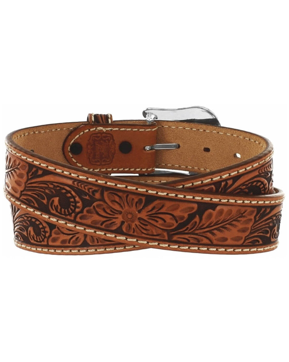 floral tooled leather belt