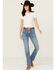 Image #1 - Wrangler Retro Women's Ember Medium Wash High Rise Bailey Bootcut Stretch Denim Jeans , Medium Wash, hi-res