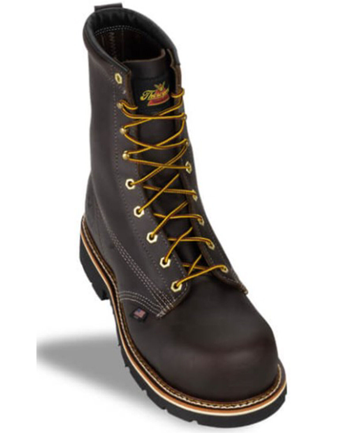 Image #1 - Thorogood Men's 8" USA Work Boots - Composite Toe, Brown, hi-res