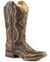 Image #1 - Roper Women's Pure Cross & Studs Western Boots - Broad Square Toe, Brown, hi-res