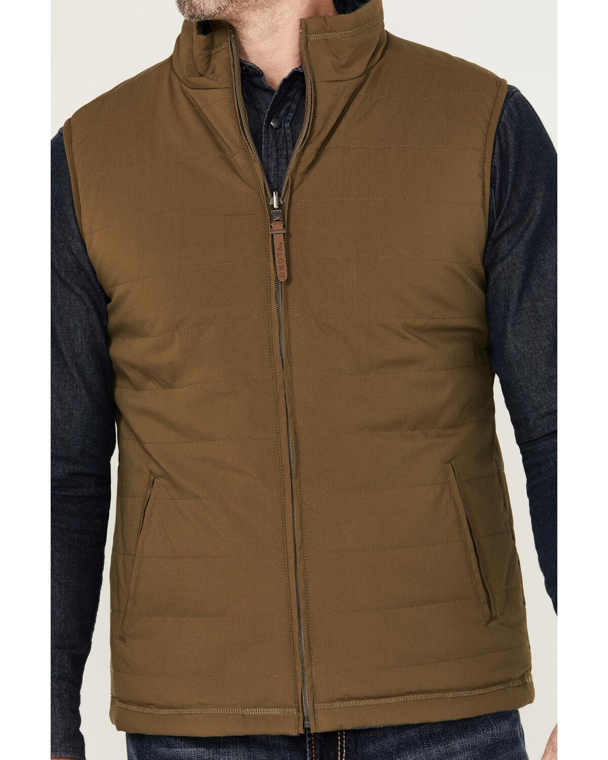 Image #3 - Dakota Grizzly Men's Bennett Reversible Fleece Lined Western Vest, Lt Brown, hi-res